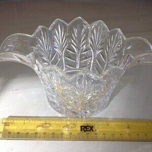 Vintage Cut Glass Crystal Unique Bowl